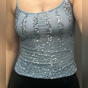 Mexx Blue Sequin Camisole Tank